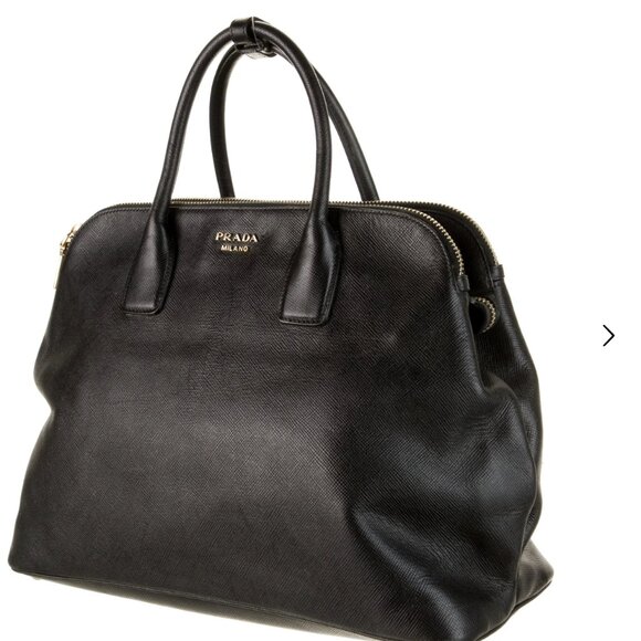 Prada Saffiano Leather Galleria Double Zip Handbag - Picture 3 of 5